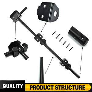 Varilla de sujeción de alta resistencia para cercas de madera, pernos de acero para cercas de madera, herrajes para portones de madera, pernos con acabado negro, anclaje para portones - Product Image 4