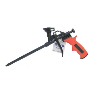 OEM service black PTFE Non Stick Coated pu foam gun for aerosol can spray polyurethane foam