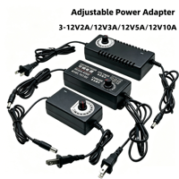 Adaptateur secteur universel mural DC de haute qualité pour la vente en gros, 3-12V5A 9-24V 3A 72W, prise EU US UK, pour bande LED, moteur, ventilateur, électronique