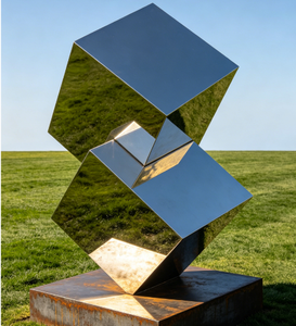 Escultura Decorativa <span class=keywords><strong>Irregular</strong></span> de Diseño Original en Acero Inoxidable con Acabado Espejo, Estatua Personalizada - Product Image 1