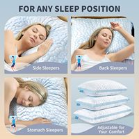 Oreillers de Lit Gel Rafraîchissants sur Mesure Taille Queen, Lot de 2 en Mousse à Mémoire de Forme Déchiquetée avec Soutien Corps et Nuque, Oreiller Moelleux pour Dormir