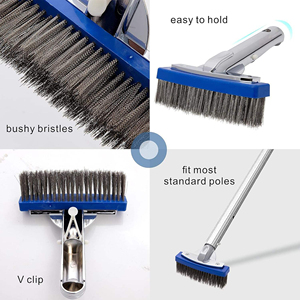 Brosse de <span class=keywords><strong>piscine</strong></span> robuste en acier inoxydable avec poils en fil métallique, brosse de nettoyage de <span class=keywords><strong>piscine</strong></span> courbée pour algues et tartre, compatible avec les perches de <span class=keywords><strong>piscine</strong></span> standard - Product Image 5