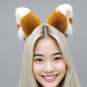 E0002手作りコスプレ猫耳とキツネ耳ヘアバンドハロウィンパーティー用