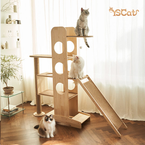 Vendita calda fornitura diretta della fabbrica OEM ODM di lusso moderno eco-friendly regolabile multifunzionale torre di gatto in legno gatto albero mobili - Product Image 1