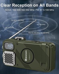 Radio FM con Manivela, Banco de Energía Solar, Carga Inalámbrica, Linterna SOS, <span class=keywords><strong>Cargador</strong></span> Portátil de Emergencia 4 en 1 para Exteriores - Product Image 2