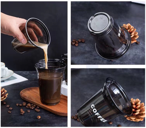 Nuevos Vasos Desechables de Plástico PET Redondos Negros de 12oz, 14oz y 16oz con Tapa para Bebidas Frías, Café Helado, Té Boba, con Logotipo Personalizado, Ecológicos - Product Image 6