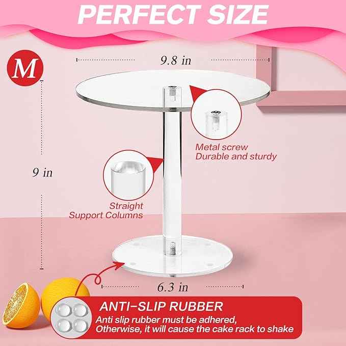 Steel Cake Stand Clear Acrylic Dessert Table Cupcake Stand Birthday