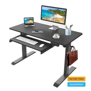 Computer Table Height Adjustable Electric Standing Desk with Spliced Desktop Featuring Muting Adjustment for Office and Home Use