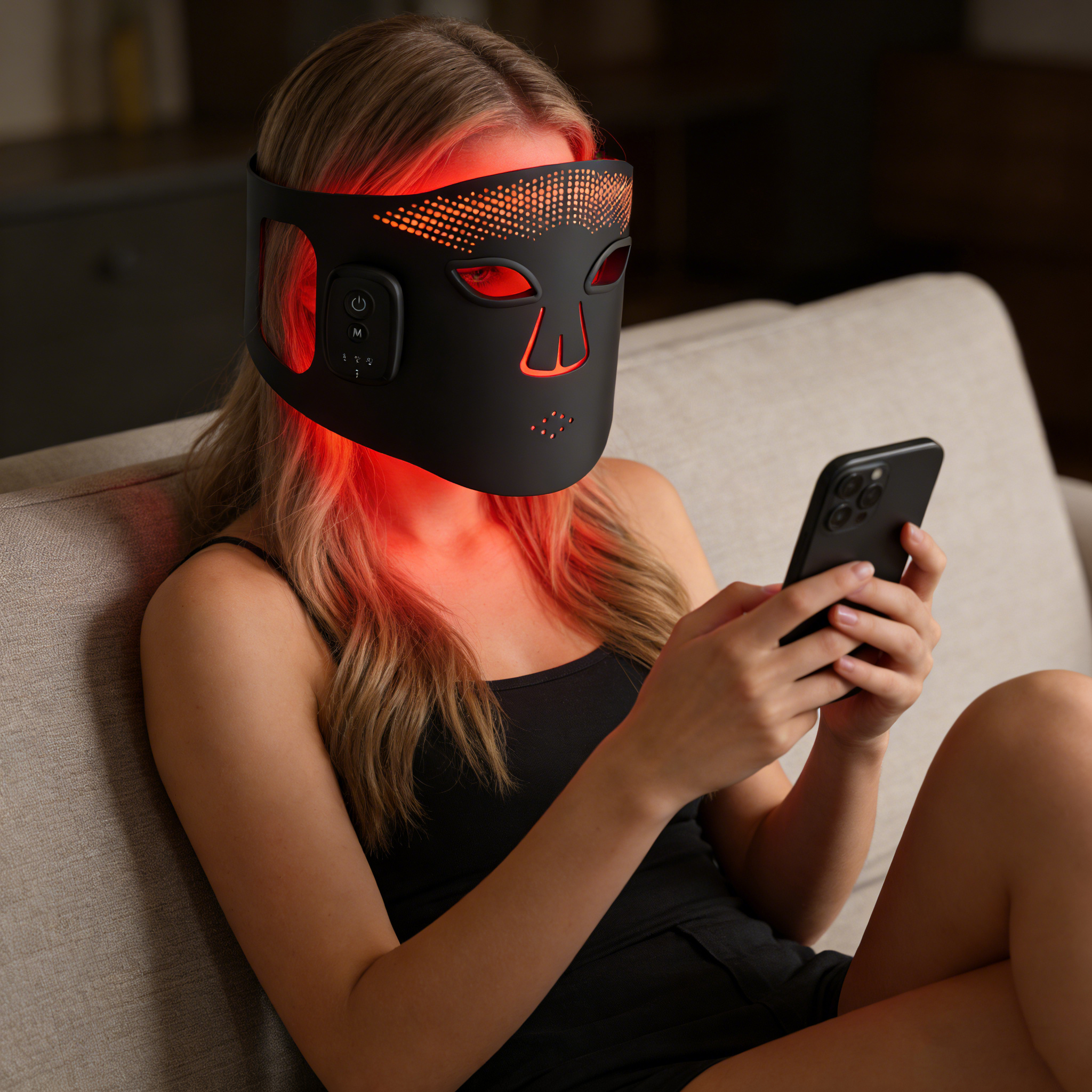 Red Light Therapy Mask 660nm 450nm 590nm 850nm Wireless Full Cover Design LED Facial Mask
