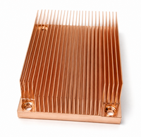 Dissipateur thermique à ailettes rainurées en cuivre pur OEM, usinage de précision CNC, brasage sous vide pour serveur, GPU, IGBT, onduleur EV, module laser