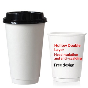 Gobelets en papier jetables enduits pour café, lait et thé, avec couvercle personnalisable, pour boissons chaudes à emporter, usage commercial et domestique, Noël et Nouvel An - Product Image 6