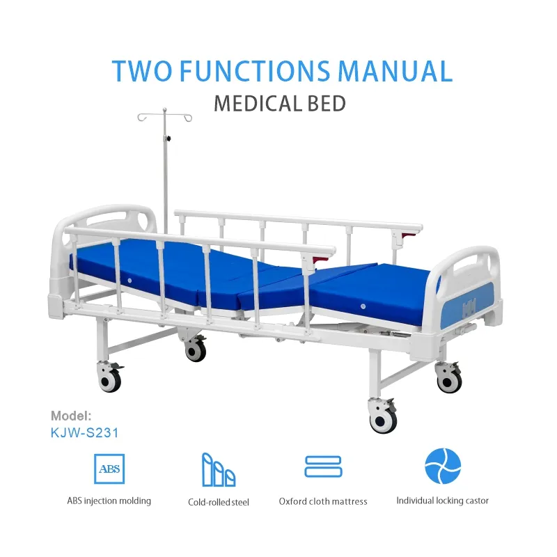 Hospital Clinic 2 Crank Manual ABS Headboard 2 functIon Best hospital sand bed For Home Use