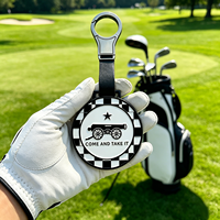 Tag Logam Berlapis Gunmetal dengan Logo Kustom untuk Tas Golf, Tag Golf Profil Rendah untuk Tas