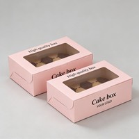 Boîte à cupcakes en papier kraft biodégradable avec fenêtre, qualité alimentaire, boîte à biscuits personnalisable pour boulangerie, boîte à mini-gâteaux