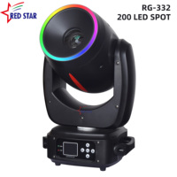 Projecteur LED Wash Beam 200W à tête mobile RGBW DMX512 IP20, construction en aluminium, technologie COB, compatible avec l'assistant vocal, pour scène
