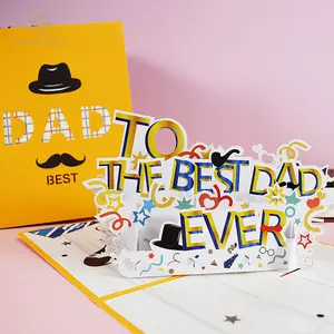 Carte de voeux d'anniversaire 3D, pièces, en vrac, carte de vœux Pop-Up pour la fête des pères