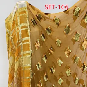 Promotional Silk velvet Dirac & Garbasa Sets Ready to ship Best quality Metallic Lurex Fabric Silk Fabric