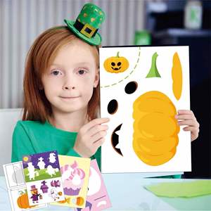 Diseños Festivos de Halloween Favoritos de los Niños, Pegatinas Divertidas, Juguete, Manualidades de Papel para Niños, Libro de Actividades de Recorte para Niños y Niñas - Product Image 2