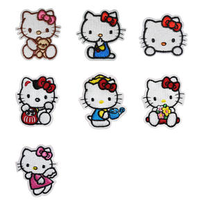 New Arrival Ready to Ship <strong>Hello</strong> Patches Embroidery Iron on Mini Cute <strong>Kitty</strong> Patch for <strong>Clothing</strong> Bags Garments - Product Image 2
