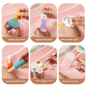 Mesa de Maquillaje de Madera <span class=keywords><strong>para</strong></span> Niñas, Casa de Juegos, Cosméticos Artificiales, Joyería de Escritorio, Regalo de <span class=keywords><strong>Cumpleaños</strong></span>, Juguetes de Belleza y Moda - Product Image 4