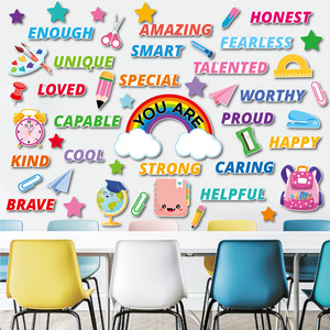 Ensemble de décorations pour tableau d'affichage, autocollants muraux motivants en papier pour tableau d'affichage scolaire - Product Image 2