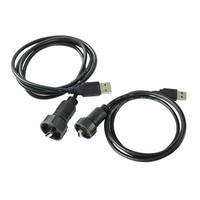 Câble d'extension USB industriel étanche en ABS, un extrémité mâle, deux fiches en caoutchouc protégées pour installation sur panneau