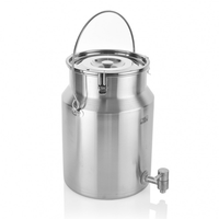 ECOBOX Bidon en acier inoxydable de qualité alimentaire avec robinet pour lait, huile, jus, eau et huile d'olive