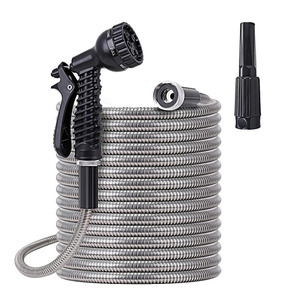 <span class=keywords><strong>Tuyau</strong></span> <span class=keywords><strong>d</strong></span>'<span class=keywords><strong>arrosage</strong></span> de jardin extensible super résistant et flexible de <span class=keywords><strong>25</strong></span> <span class=keywords><strong>pieds</strong></span> en acier inoxydable 304, anti-UV, réglable, longue durée de vie - Product Image 1