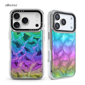 Coque de téléphone Aikusu colorée, prismatique, brillante, magnétique, holographique et électroplaquée pour iPhone 17 16 15 14 13 Air Plus Pro Max - Product Image 1
