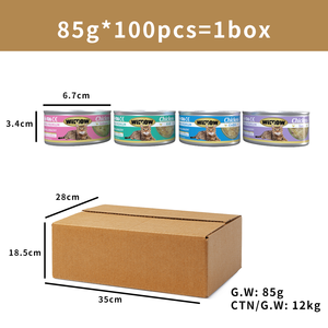 Aliment de base humide naturel personnalisable OEM Friandises en conserve <span class=keywords><strong>pour</strong></span> chat Aliments en boîte humides <span class=keywords><strong>pour</strong></span> animaux de compagnie 85g pâté de mousse friandise <span class=keywords><strong>pour</strong></span> chat - Product Image 5
