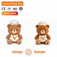 Peluche Ours Boulanger Personnalisable avec Logo, Rembourrage Coton PP, Certifié CE, Fournisseur OEM, Articles Promotionnels en Gros, Cadeau pour Enfants