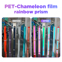 Film Caméléon Arc-en-ciel Coloré Prisme PET Vinyle Holographique Film de Recouvrement pour Voiture Décoration de Carrosserie Arc-en-ciel Autocollant Chrome Décalcomanie