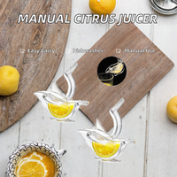 Handmatige citruspers, citroenenpers, nieuw, draagbaar, vaatwasserbestendig, fruitpers, transparant, voor sinaasappels en citrusvruchten