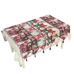 Hot Pick Christmas Santa Clause Tapestry Woven Dinning Table Runner