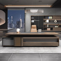 Liyu Nouveau Design Classique Moderne Luxe Bois Table de Travail en Forme de L Bureau de Direction Meuble de Bureau pour Directeur Manager PDG