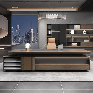 Bàn làm việc hình chữ L kiểu dáng cổ điển hiện đại sang trọng bằng gỗ Liyu dành cho giám đốc, quản lý, CEO, nội thất văn phòng, bàn làm việc văn phòng - Product Image 2