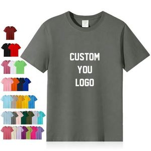 High-End Combed Cotton Crew Neck T Shirts for Men Custom Logo Round Neck Short Sleeve T Shirts - Product Image 2