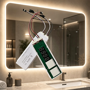 12V 60W Induktiver Schalter für Smarte Badezimmerspiegel mit Einfarbiger Dimmung, Beschlagfrei-Funktion und Zeit- und Temperaturanzeige - Product Image 6