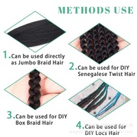 Extensions de cheveux synthétiques pré-étirées 4X Easy Braid, nouveau design, 60 pouces, style Jumbo Box Braids Cuban Twist Pony, vente en gros
