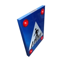 Panneaux de signalisation routière solaires à LED clignotants pour passages piétons, visibilité améliorée, construction en PC et aluminium, feuille réfléchissante HIP, nouvelle technologie ASP
