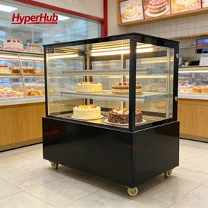 Vitrine réfrigérée carrée en verre pour pâtisseries et gâteaux, équipement de boulangerie commerciale à refroidissement par air - Product Image 1