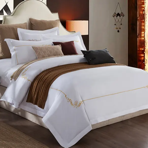 Percale Super King Size 5 star hotel use egyptian cotton bedding sets luxury for hotel