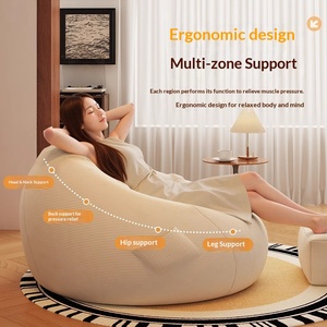 Fauteuil paresseux individuel Human Nest Lazy Bean Bag, convertible en lit, style Tatami, pour balcon, chambre, dortoir, intérieur et loisirs - Product Image 3