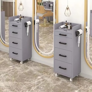 Hairdressing Trolley 3 Layer Drawers Storage Cabinet <b>Tool</b> <b>Cart</b> with Wheels and Hot <b>Tools</b> Holder for Barbershop Haircuts - Product Image 5