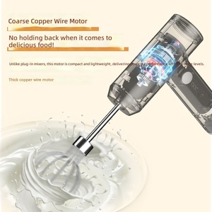 Batteur à œufs électrique rechargeable 304 en acier inoxydable, <span class=keywords><strong>mousseur</strong></span> à <span class=keywords><strong>lait</strong></span>, batteur à crème, mixeur domestique pour la pâtisserie, Chine - Product Image 1