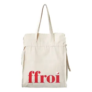 OEM Quality Custom outdoor Fashion Customized Recyclable Canvas Cotton drawstring shopping Bag