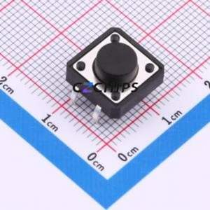 TS015-CBW1EH6.0 Tactile Switch Through hole-4P,12x12mm Switch Single Pole Single Throw Round Button 1.8N Through Hole - Product Image 1