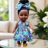 Muñeca Reborn Africana de Vinilo de 25 cm con Piel Negra y Cabello Afro, Muñeca Negra Realista