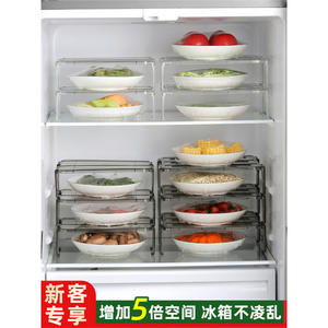 ชั้นวางของในตู้เย็น JWXB514 แบบซ้อนได้ รูปทรงสี่เหลี่ยมผืนผ้า สำหรับจัดระเบียบตู้เย็นในครัว ไม่ต้องติดตั้ง - Product Image 4