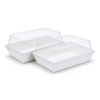 Boîte en carton kraft avec couvercle transparent et fenêtre, emballage alimentaire personnalisé avec logo pour desserts et gâteaux